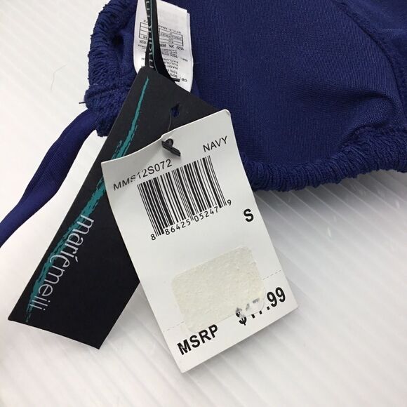 Marie Meili Triangle Bikini Top in Navy (D6) - Picture 5 of 7